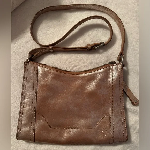 Frye Melissa Zip Crossbody in a Metallic Leather - Picture 9 of 16